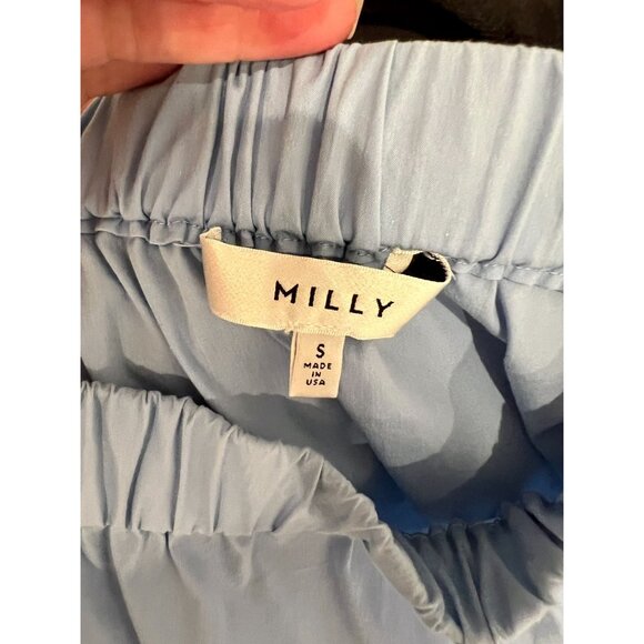 MILLY Off The Shoulder Blue Poplin Top - Size S - Picture 6 of 7